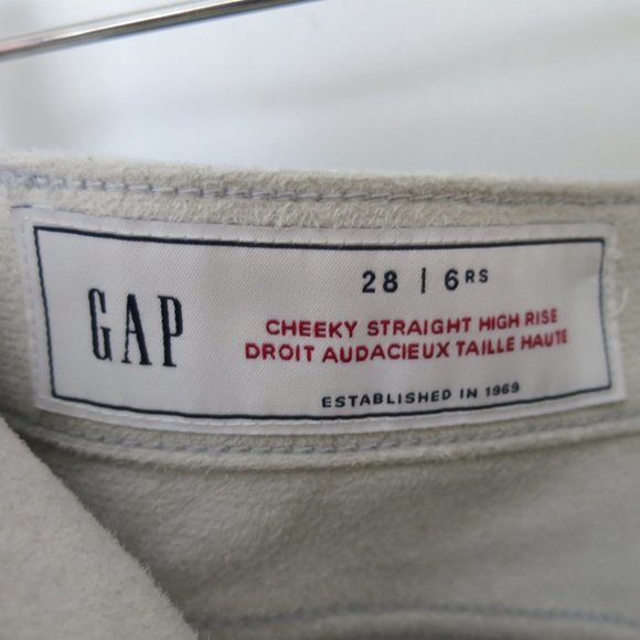 Gap Cheeky Straight High Rise Silver Vegan Leather Pants Size 28 - Picture 12 of 14